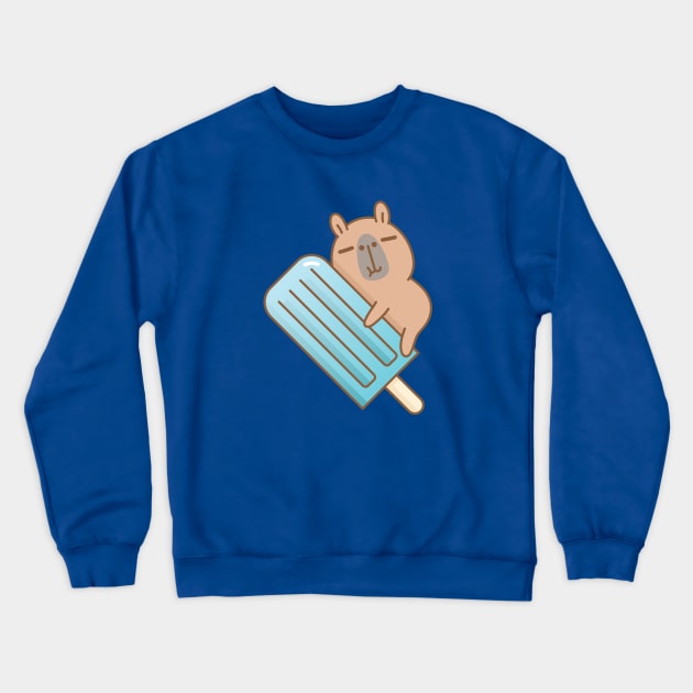Capybara and blue ice pop Crewneck Sweatshirt by Noristudio